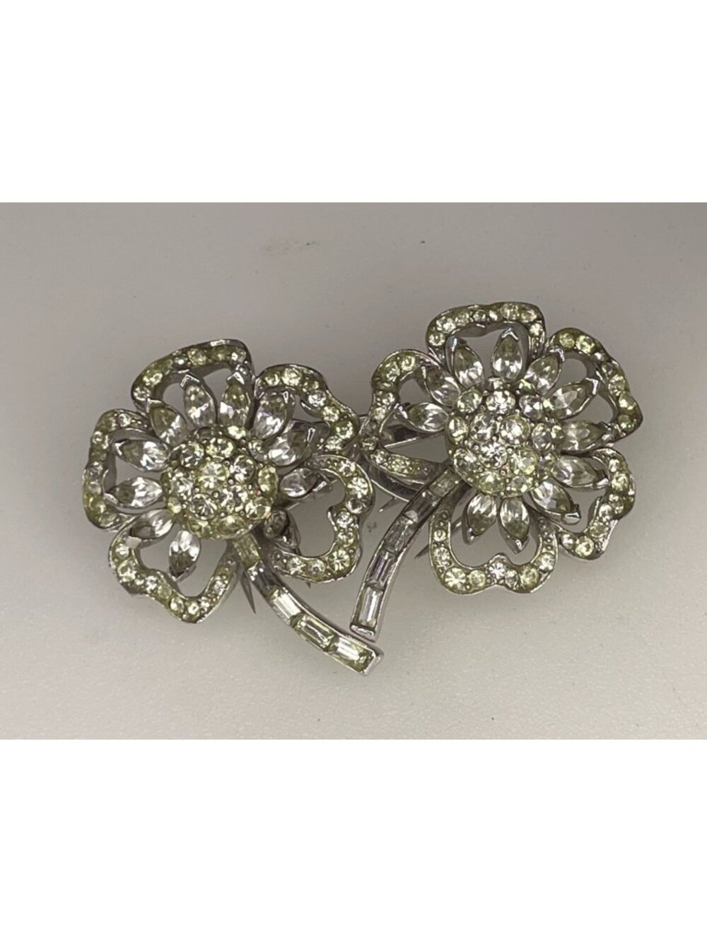 VTG 1940s Coro Duette Flower Brooch Dress Clips Adolph Katz Pat 1798867